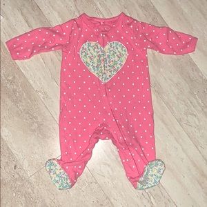 Carters 3M Pink polka dot baby girl pajamas